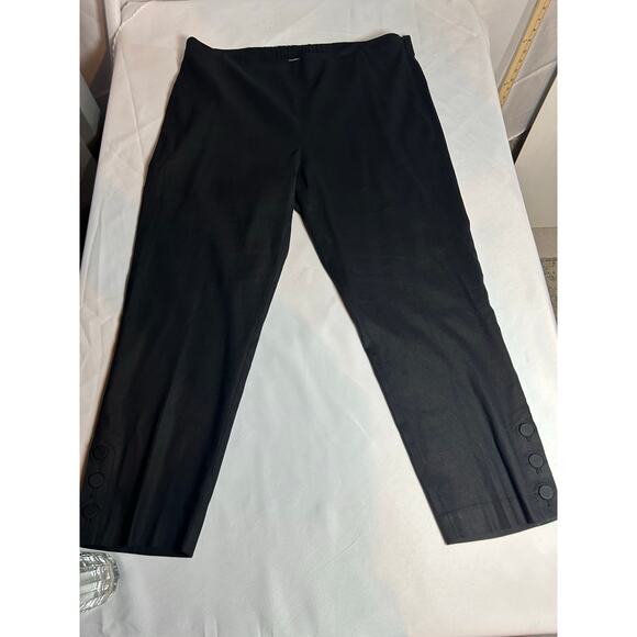 J. Jill Linen Black Women's Pants Elastic back Sz L stretch pull on Straight leg - Picture 3 of 9